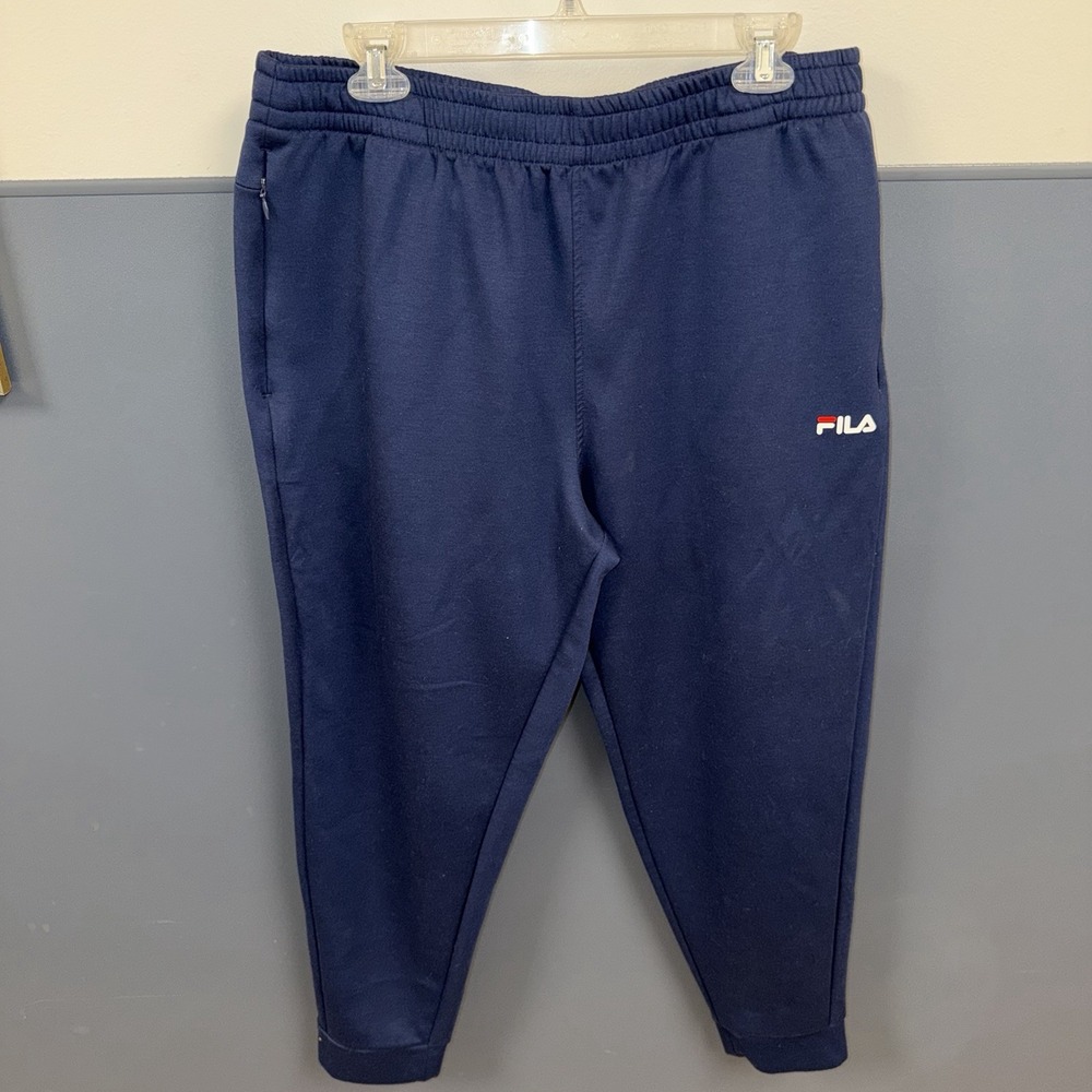 FILA Men's Interlock Tech Fabric Performance Joggers Size XL Drawstring Pockets